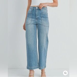 JBD Utility Pocket Jeans Size 27 Medium Light Wash High Hem